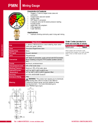 Thumbnail of document Data Sheet - PMM Mining Pressure Gauge